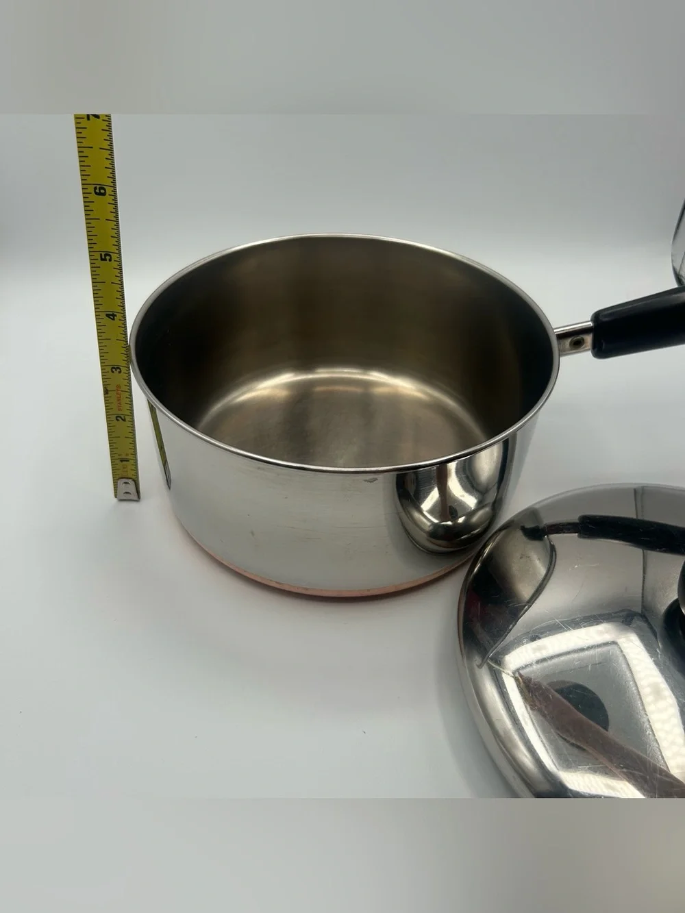 Vintage Revere Ware 1801 2 Quart Sauce Pan Pot with Lid Copper Clad USA 92f